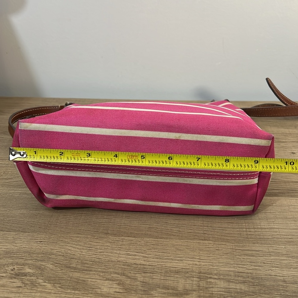 Dooney and Bourke, pink white striped canvas bag Crossbody - Picture 10 of 16
